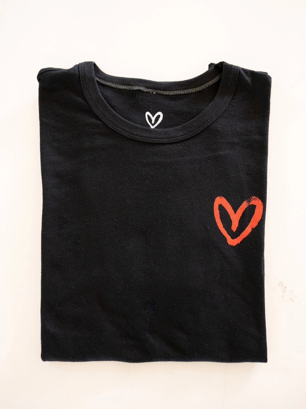 House of Shan Imperfect Heart Tee in Black and Red